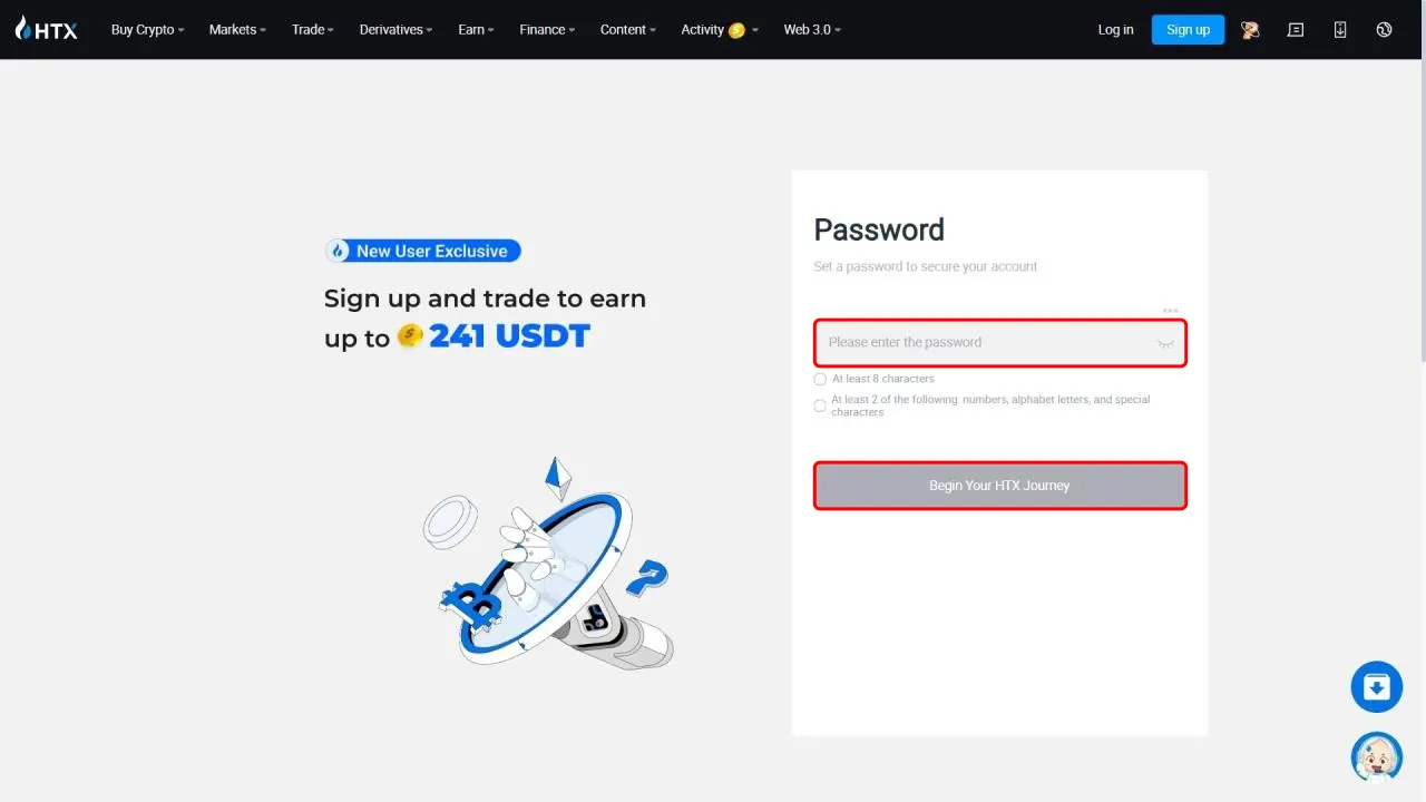 انتخاب کلمه عبور مناسب جهت حساب کاربری در صرافی هیوبی
